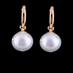 Wholesale Price: Set of 24 pairs of gold-tone cultured pearl drop earrings